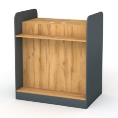 Каркас кассовых столов РИВЬЕРА МОЛДИ №1, 1А, 3, 3А (правосторонний), Темно-серый и Дуб Золотистый