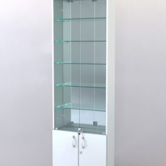 Витрина ШАЛОСТЬ №1-2-600 (задняя стенка зеркало), Белый