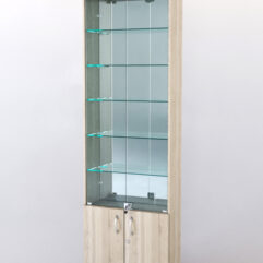 Витрина ШАЛОСТЬ №1-2-600 (задняя стенка зеркало), Дуб Сонома