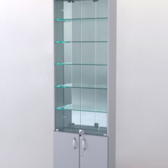 Витрина ШАЛОСТЬ №1-2-600 (задняя стенка зеркало), Серый