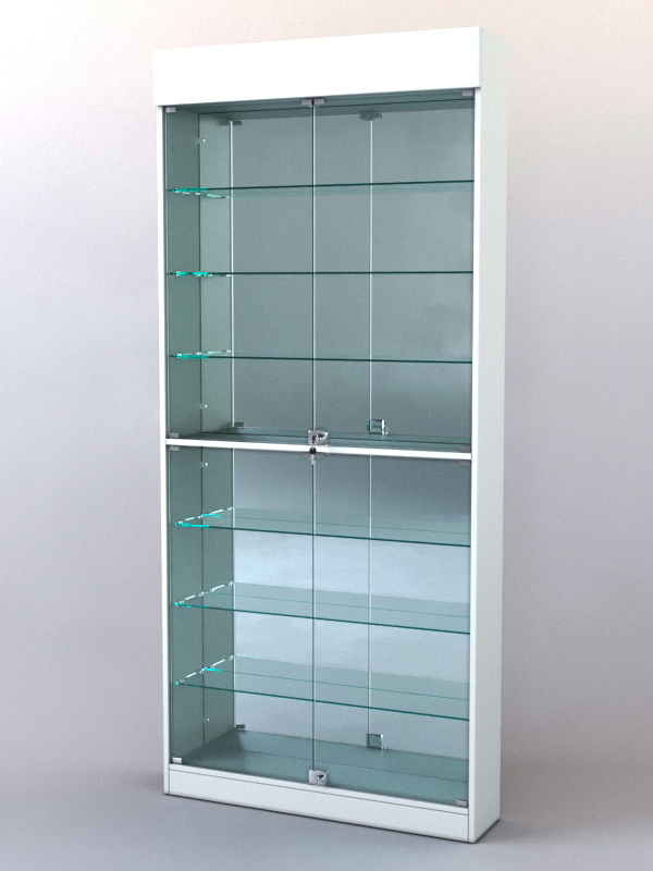 Витрина ШАЛОСТЬ №2-2-900 (задняя стенка зеркало), Белый