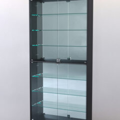 Витрина ШАЛОСТЬ №2-2-900 (задняя стенка зеркало), Черный + Белый