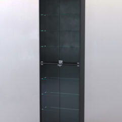 Витрина ШАЛОСТЬ №2-1-600 (задняя стенка ДВП), Черный + Белый