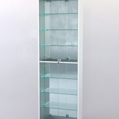 Витрина ШАЛОСТЬ №2-2-600 (задняя стенка зеркало), Белый + Черный