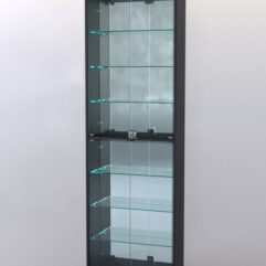 Витрина ШАЛОСТЬ №2-2-600 (задняя стенка зеркало), Черный + Белый