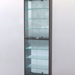 Витрина ШАЛОСТЬ №2-2-600 (задняя стенка зеркало), Дуб Венге + Дуб Сонома