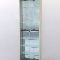 Витрина ШАЛОСТЬ №2-2-600 (задняя стенка зеркало), Дуб Сонома + Дуб Венге