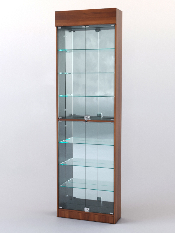 Витрина ШАЛОСТЬ №2-2-600 (задняя стенка зеркало), Орех