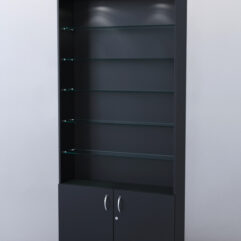 Стеллаж ШАЛОСТЬ №1-1-900 (задняя стенка ДВП), Черный