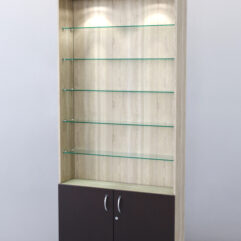 Стеллаж ШАЛОСТЬ №1-1-900 (задняя стенка ДВП), Дуб Сонома + Дуб Венге