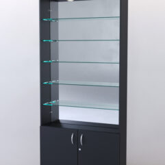 Стеллаж ШАЛОСТЬ №1-2-900 (задняя стенка зеркало), Черный