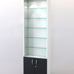 Стеллаж ШАЛОСТЬ №1-1-600 (задняя стенка ДВП), Белый + Черный