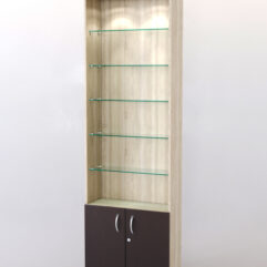 Стеллаж ШАЛОСТЬ №1-1-600 (задняя стенка ДВП), Дуб Сонома + Дуб Венге