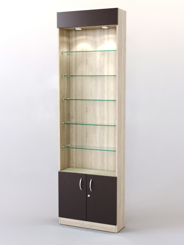 Стеллаж ШАЛОСТЬ №1-1-600 (задняя стенка ДВП), Дуб Сонома + Дуб Венге