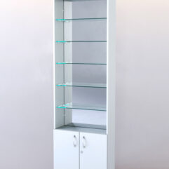 Стеллаж ШАЛОСТЬ №1-2-600 (задняя стенка зеркало), Белый