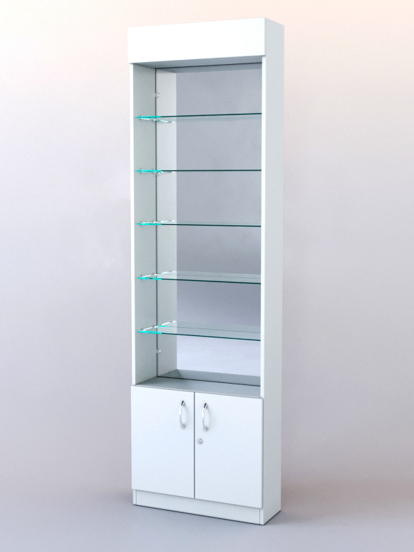 Стеллаж ШАЛОСТЬ №1-2-600 (задняя стенка зеркало), Белый