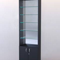 Стеллаж ШАЛОСТЬ №1-2-600 (задняя стенка зеркало), Черный