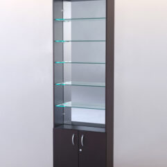 Стеллаж ШАЛОСТЬ №1-2-600 (задняя стенка зеркало), Дуб Венге