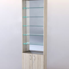 Стеллаж ШАЛОСТЬ №1-2-600 (задняя стенка зеркало), Дуб Сонома