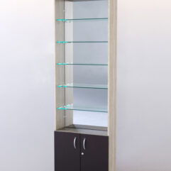 Стеллаж ШАЛОСТЬ №1-2-600 (задняя стенка зеркало), Дуб Сонома + Дуб Венге