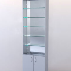 Стеллаж ШАЛОСТЬ №1-2-600 (задняя стенка зеркало), Серый