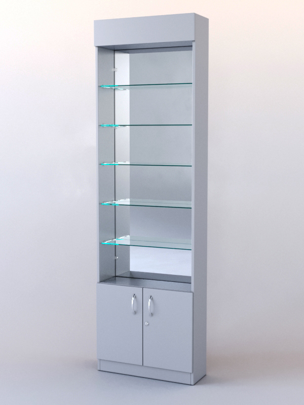 Стеллаж ШАЛОСТЬ №1-2-600 (задняя стенка зеркало), Серый