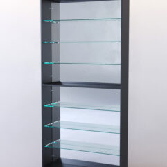 Стеллаж ШАЛОСТЬ №2-2-900 (задняя стенка зеркало), Черный + Белый