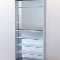 Стеллаж ШАЛОСТЬ №2-2-900 (задняя стенка зеркало), Серый