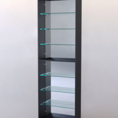 Стеллаж ШАЛОСТЬ №2-2-600 (задняя стенка зеркало), Черный + Белый