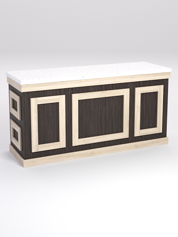 Стол для цветочного магазина БУКЕТ №5А, влагостойкая столешница ДСП 38мм, Дуб Венге и Дуб Сонома