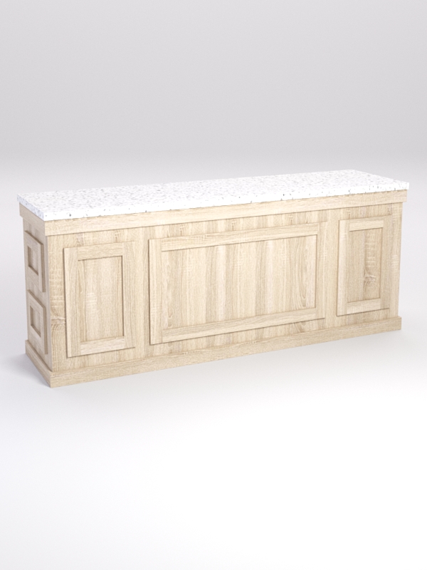 Стол для цветочного магазина БУКЕТ №7А, влагостойкая столешница ДСП 38мм, Дуб Сонома