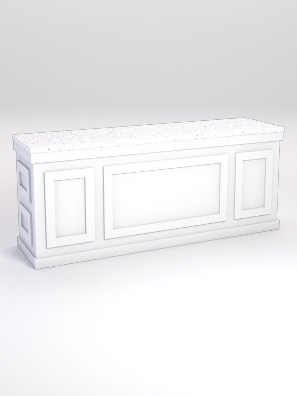 Стол для цветочного магазина БУКЕТ №7А, влагостойкая столешница ДСП 38мм, Белый