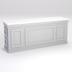 Стол для цветочного магазина БУКЕТ №7А, влагостойкая столешница ДСП 38мм, Серый