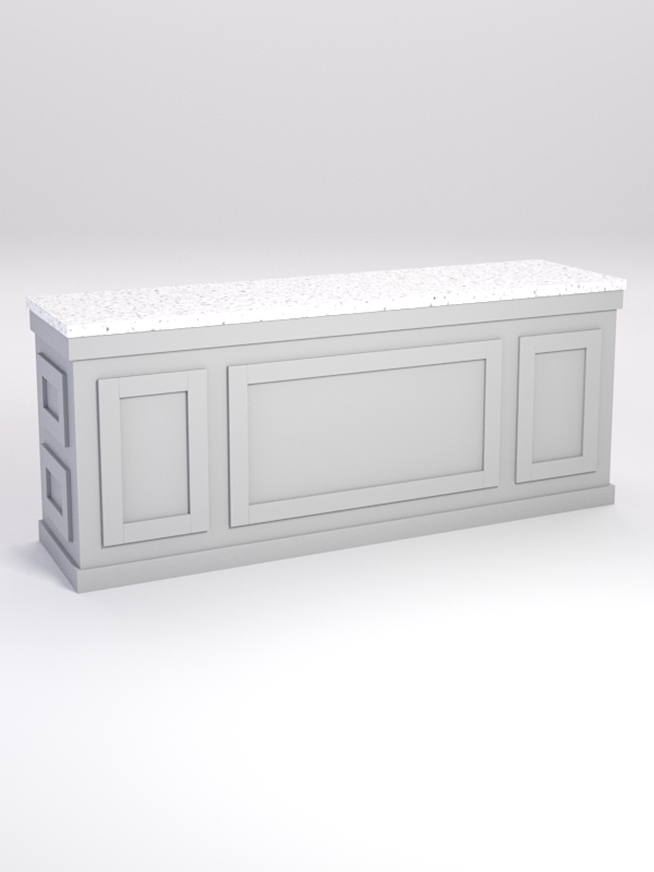 Стол для цветочного магазина БУКЕТ №7А, влагостойкая столешница ДСП 38мм, Серый