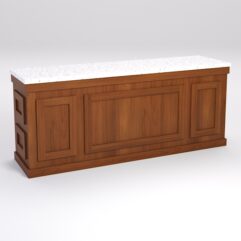 Стол для цветочного магазина БУКЕТ №7А, влагостойкая столешница ДСП 38мм, Орех