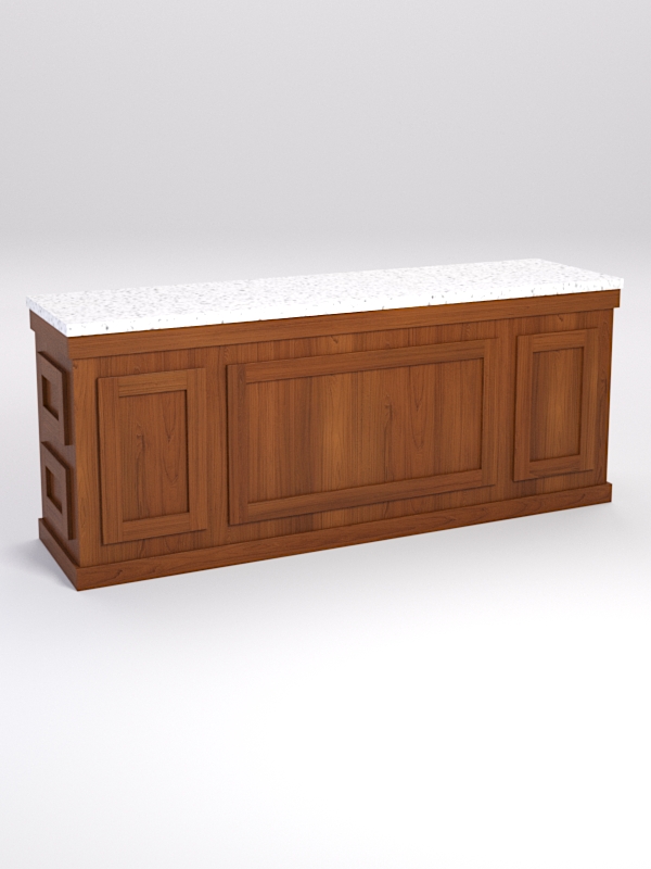 Стол для цветочного магазина БУКЕТ №7А, влагостойкая столешница ДСП 38мм, Орех