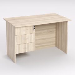 Стол однотумбовый офисный С-06А (левосторонний), Дуб Сонома