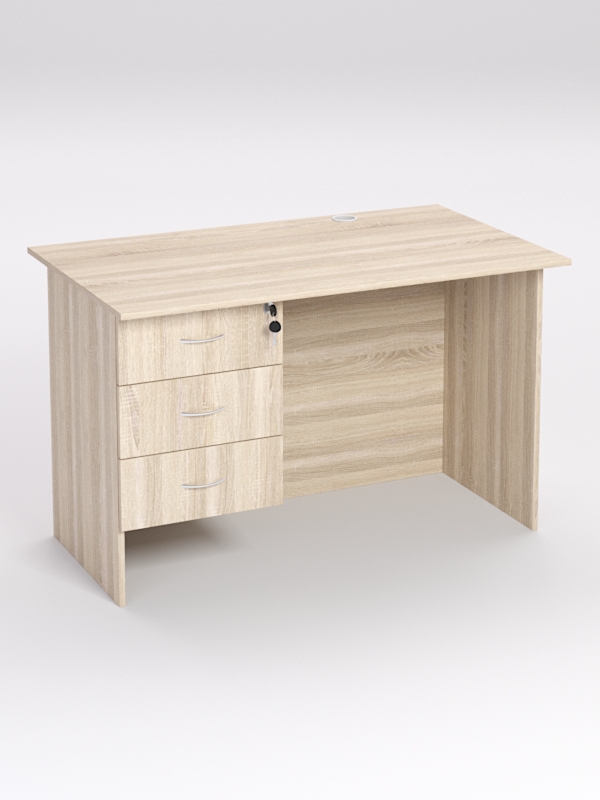 Стол однотумбовый офисный С-06А (левосторонний), Дуб Сонома