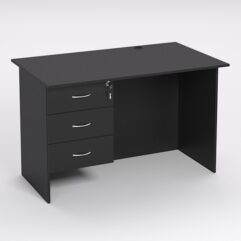 Стол однотумбовый офисный С-06А (левосторонний), Черный