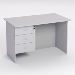 Стол однотумбовый офисный С-06А (левосторонний), Серый