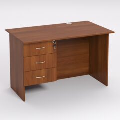 Стол однотумбовый офисный С-06А (левосторонний), Орех