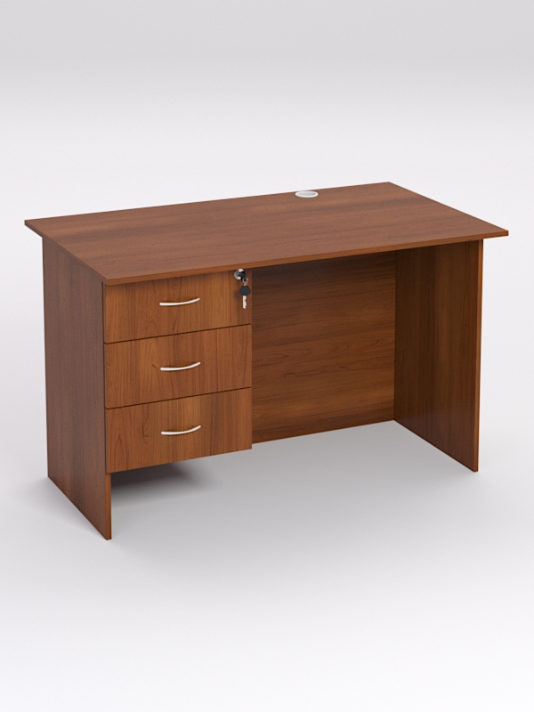 Стол однотумбовый офисный С-06А (левосторонний), Орех