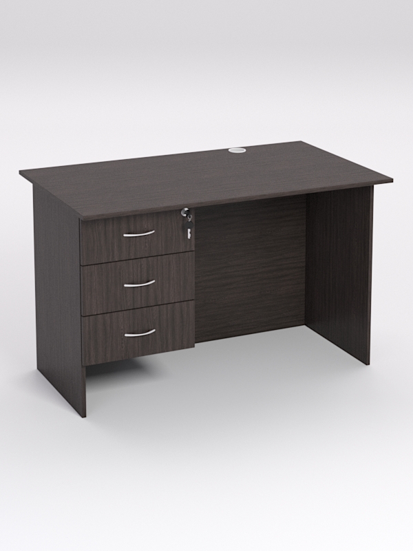 Стол однотумбовый офисный С-06А (левосторонний), Дуб Венге