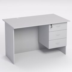Стол однотумбовый офисный С-06А (правосторонний), Серый