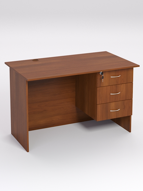 Стол однотумбовый офисный С-06А (правосторонний), Орех