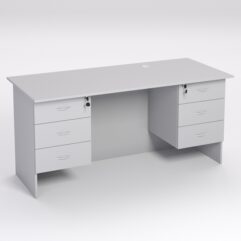 Стол двухтумбовый офисный С-07А, Серый