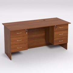 Стол двухтумбовый офисный С-07А, Орех