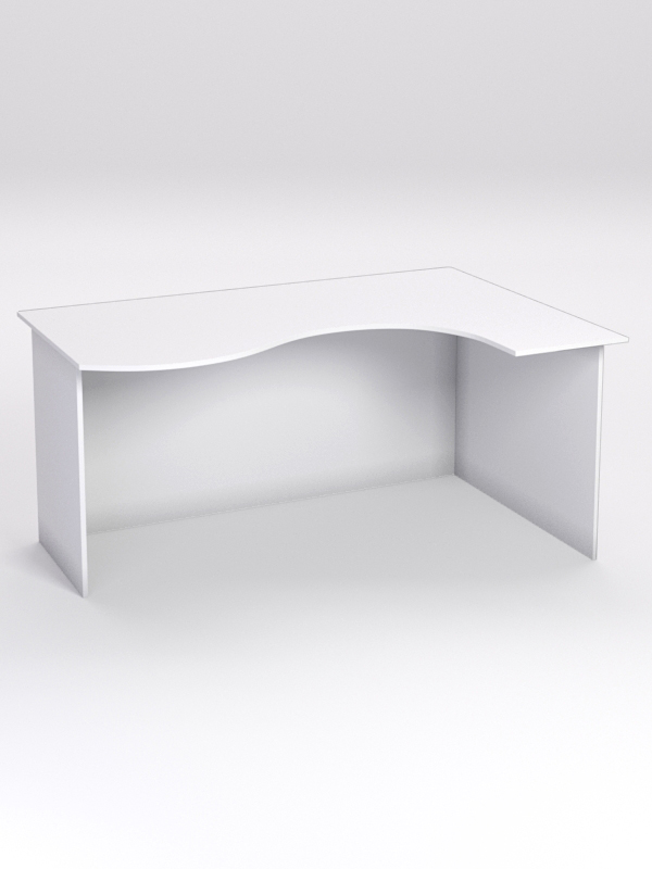 Стол эргономичный офисный СЭ-12А (правосторонний), Белый