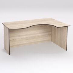 Стол эргономичный офисный СЭ-12А (правосторонний), Дуб Сонома, кромка Дуб Венге