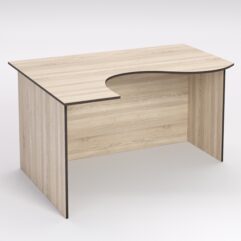 Стол эргономичный офисный СЭ-13А (левосторонний), Дуб Сонома, кромка Дуб Венге